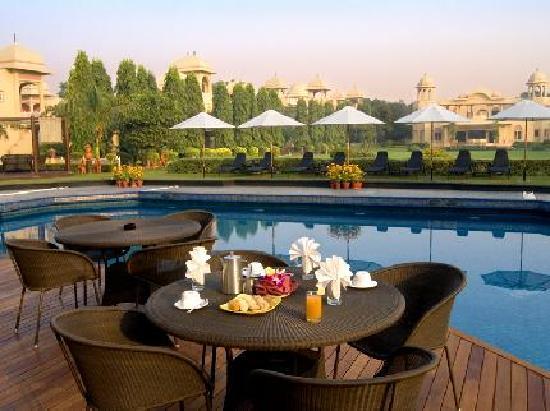 Pool side by the Manesar Spa and Resort, places to visit near delhi for a day