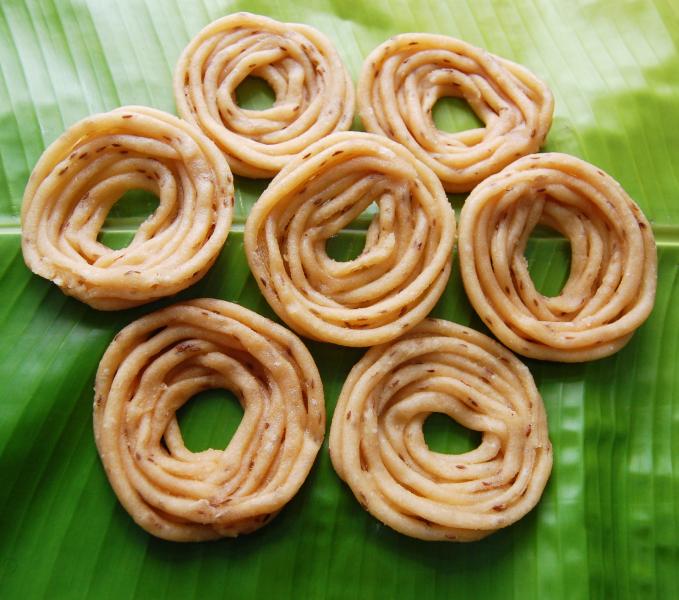 Muruku on  banana leaf, Tamil Nadu Food