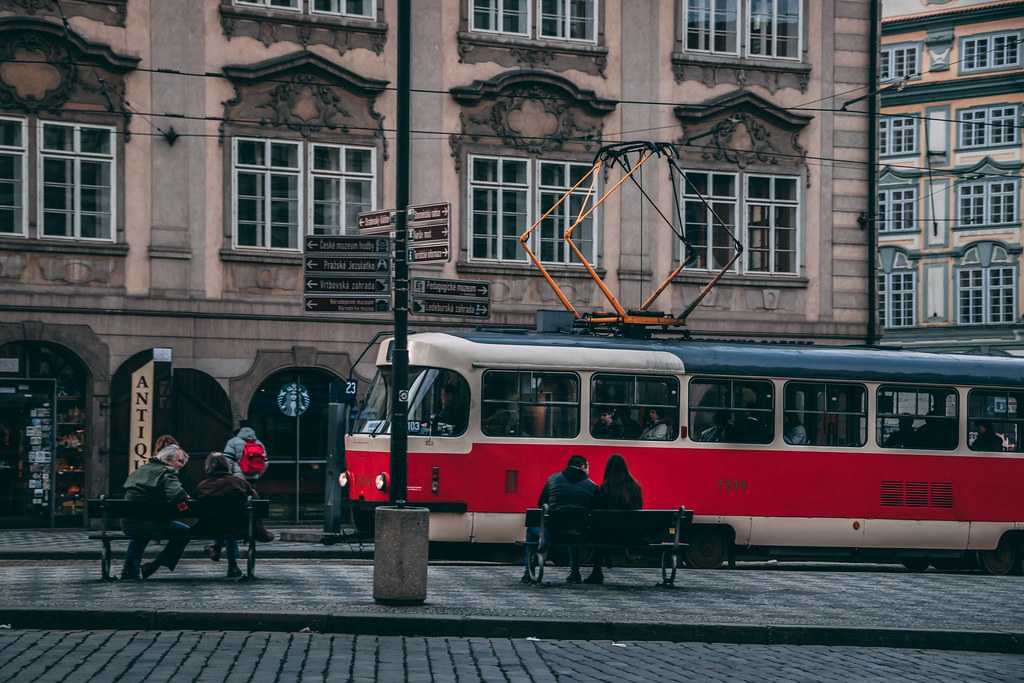 Trams in the Lesser Town Prague