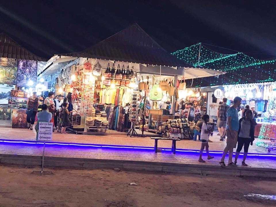 Phnom Penh Night market across from the riverside near Phsar Chas old  market 