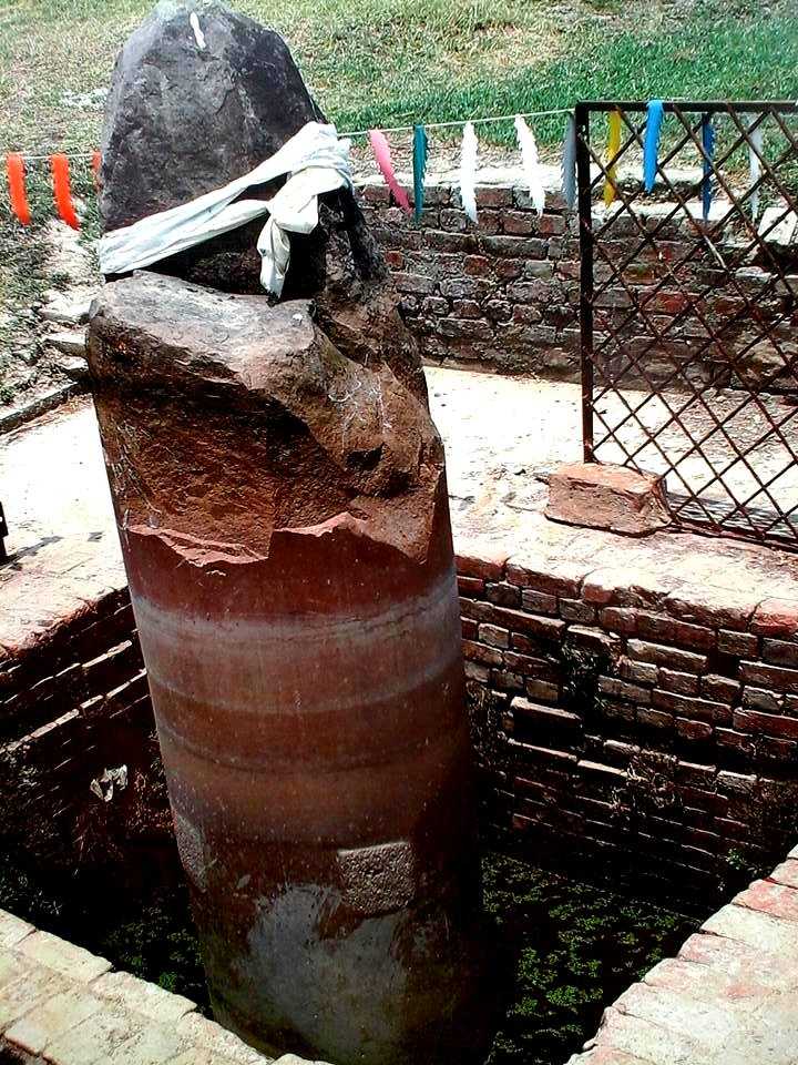 The stupa which is made from Mauryan Bricks