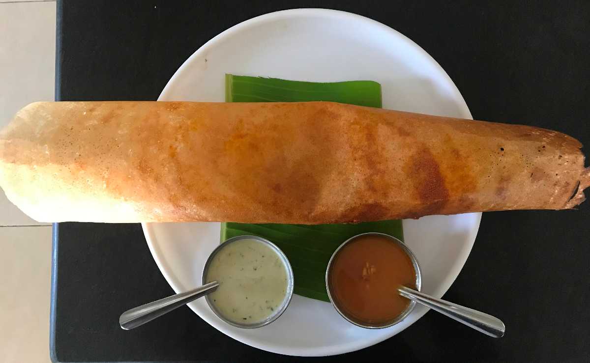 Dosa, the famous Indian dish is available at Dudh Sagar Restaurant.