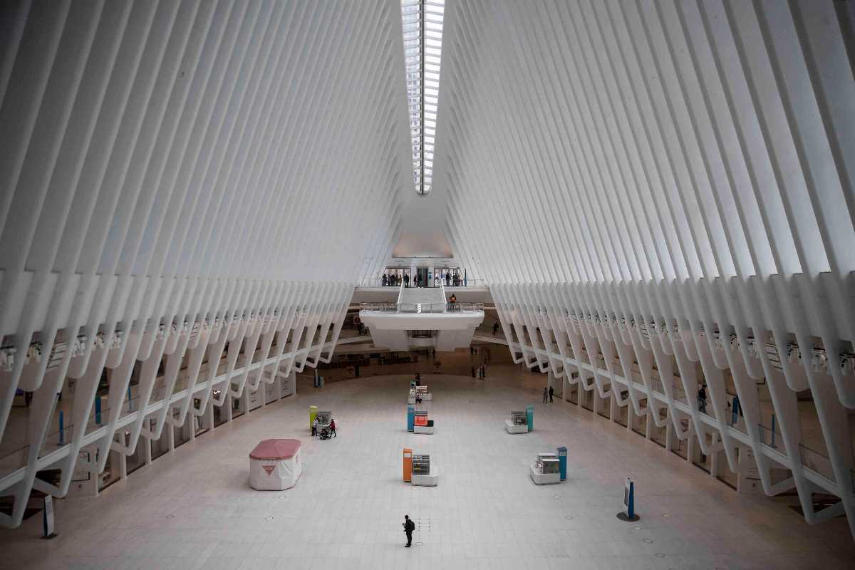 A major transit hub, the Oculus, in a city no longer on the move.