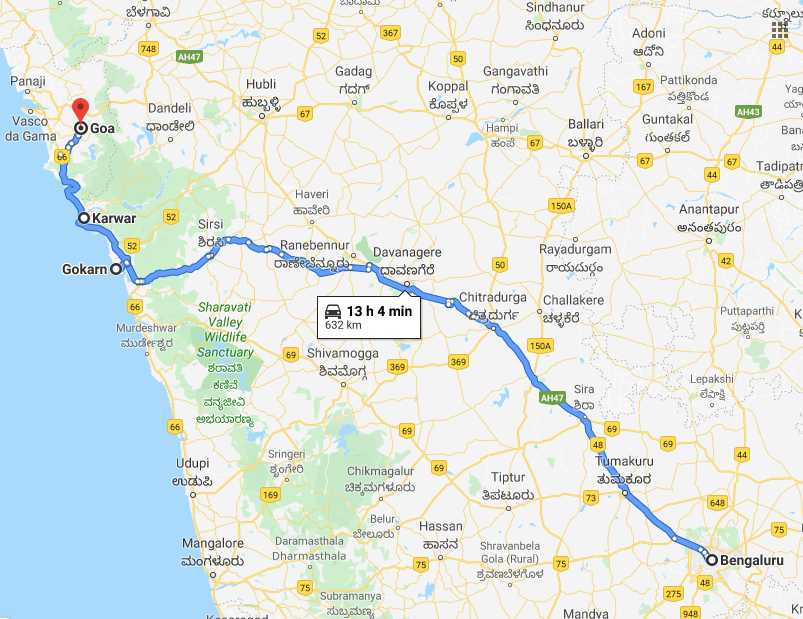 Bangalore To Davangere Route Map Bangalore To Goa Road Trip- Routes, Pitstops, Tips & More