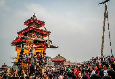 Chengu Narayan, Bhaktapur, Nepal, Once restored, this two-s…